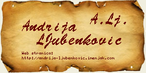Andrija LJubenković vizit kartica